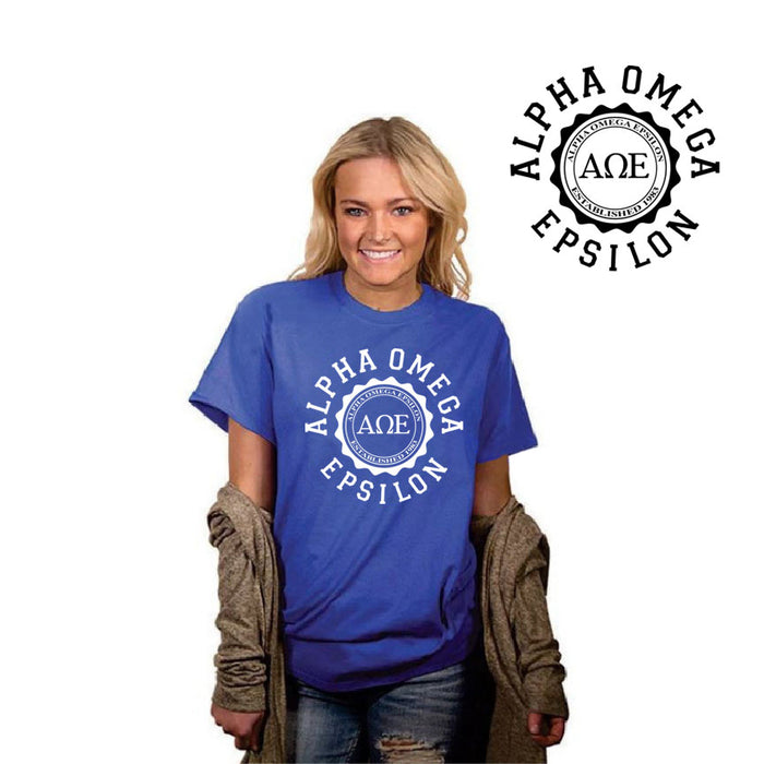 Alpha Omega Epsilon Crest Crewneck T-Shirt