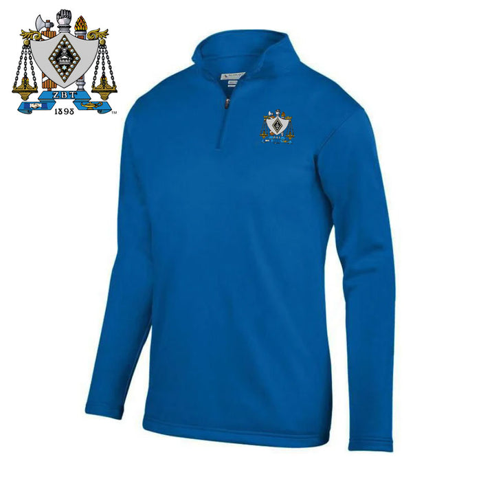 Zeta Beta Tau Crest Moisture Wicking Fleece Pullover