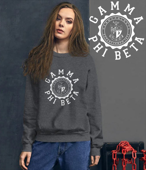 Gamma Phi Beta Crest Crew Neck Sweatshirt