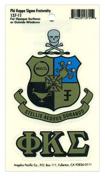 Phi Kappa Sigma Phi Kappa Sigma Crest - Shield Decal