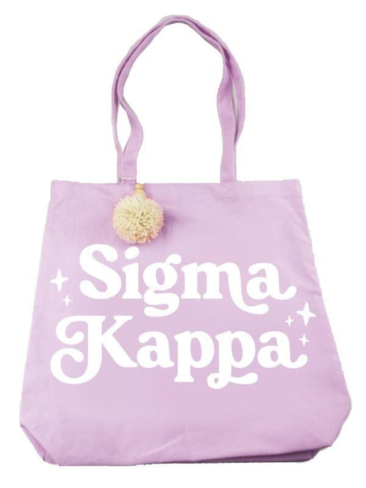 Sigma Kappa Retro Pom Pom Tote Bag Sigma Kappa Retro Pom Pom Tote Bag