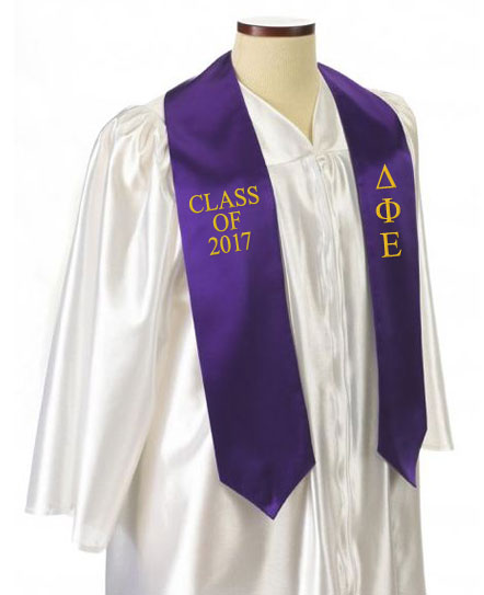 Delta Phi Epsilon Classic Colors Embroidered Grad Stole