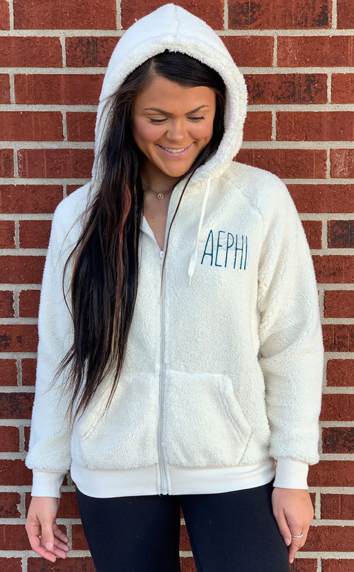 Sorority Full Zip Sherpa With Hood