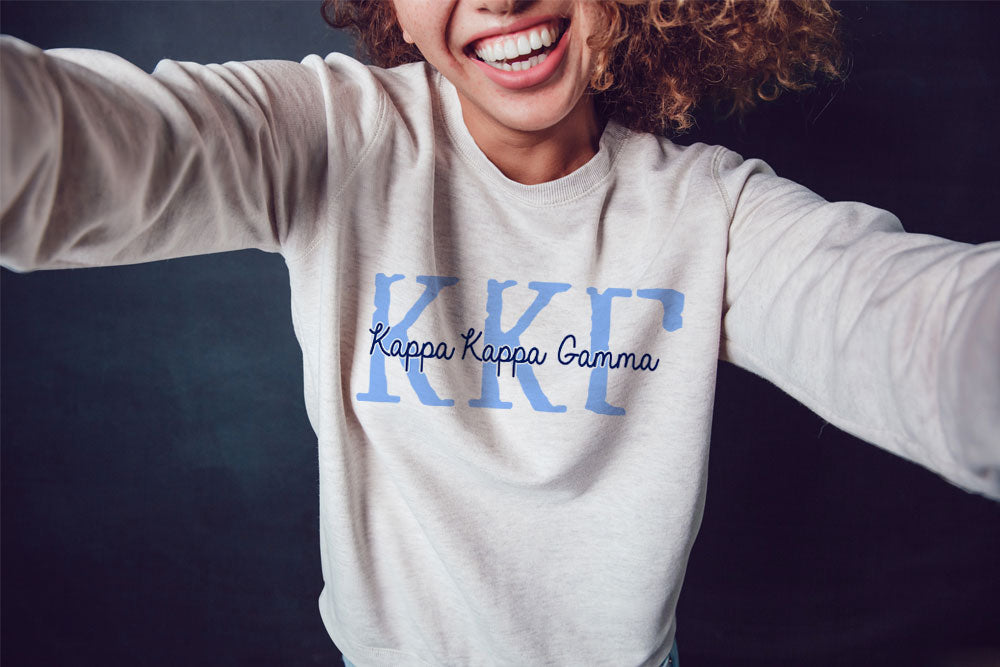 GreekU — Sweatshirt Cozy Kappa Crew Boyfriend Gamma Neck Kappa
